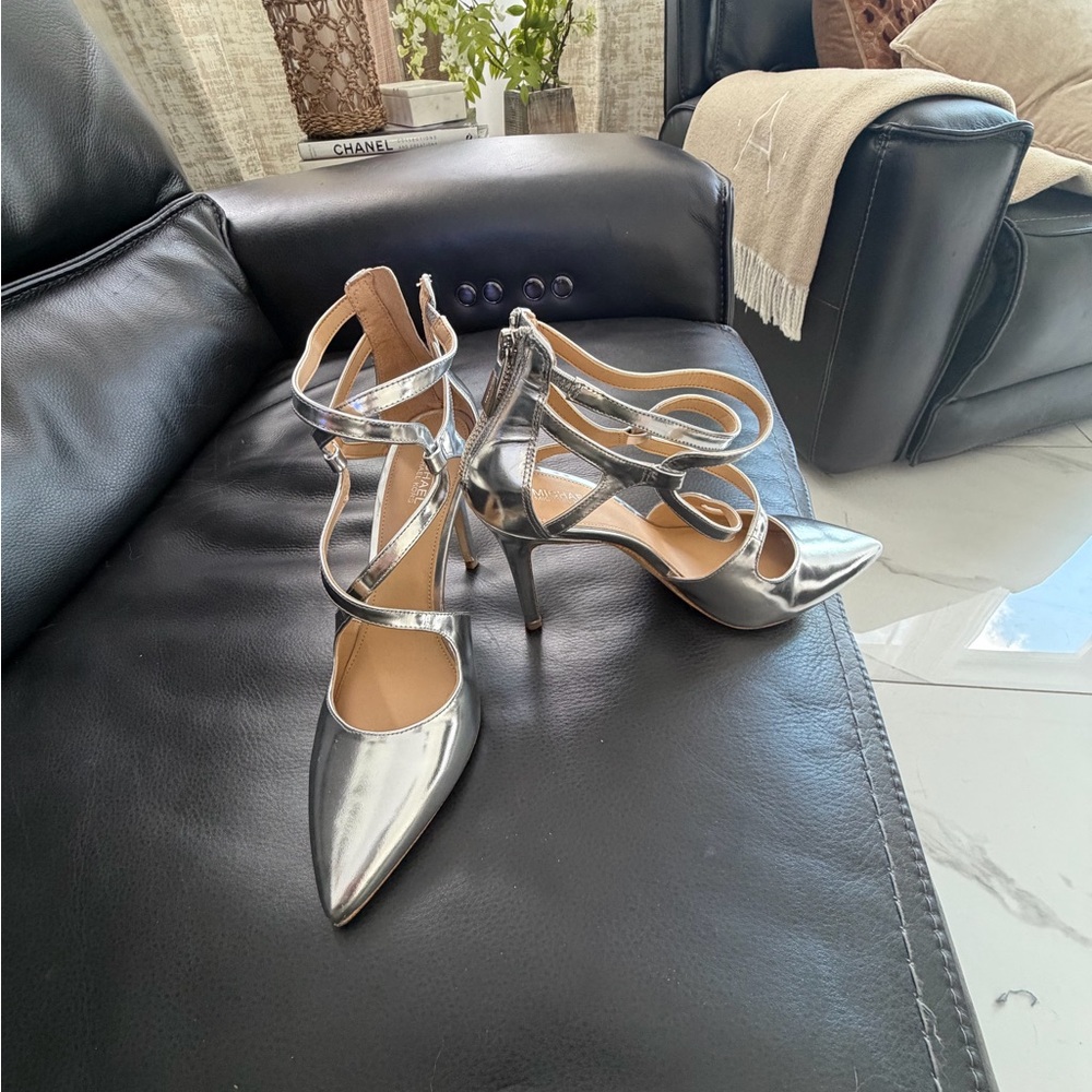 MICHAEL Michael Kors Metallic Silver Heels